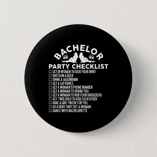 Getried Groom Funny Bachelor Party Checkli Button (Vorderseite)