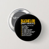 Getried Groom Funny Bachelor Party Checkli Button (Vorne & Hinten)