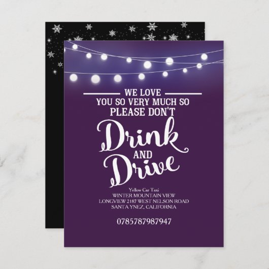 Getrinken und Autofahren nicht (Vorne/Hinten)