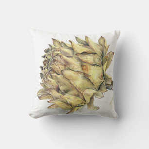 Getrocknete Artischockenherz-Aquarell-Gouachekunst Kissen
