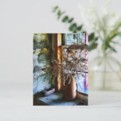 Getrocknete Blume auf Windows Postkarte (Stehend Vorderseite)