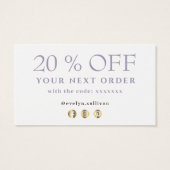 Getrocknete Blume Dank Rabattkarte (Rückseite)