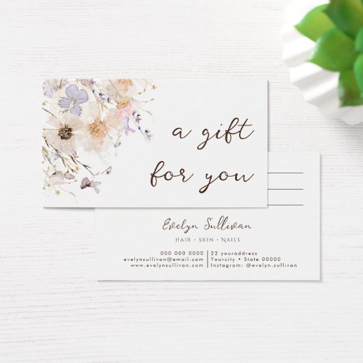 Getrocknete Blume elegante Geschenkkarte (Schreibtisch)