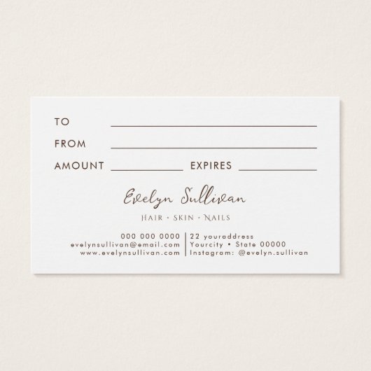 Getrocknete Blume elegante Geschenkkarte (Rückseite)