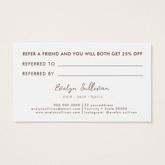 Getrocknete Blume - elegante Referenzkarte (Rückseite)