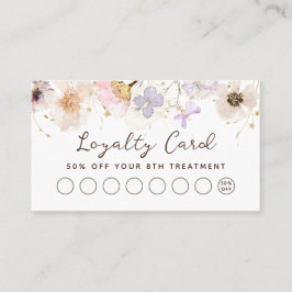 Getrocknete Blume elegante Treuekarte Visitenkarte