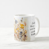 Getrocknete Blume + Gedicht-Design der Liebe | TAS Kaffeetasse (VorderseiteRechts)