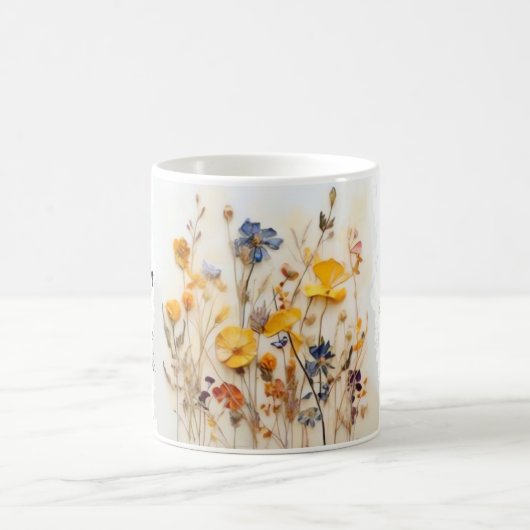 Getrocknete Blume + Gedicht-Design der Liebe | TAS Kaffeetasse (Mittel)