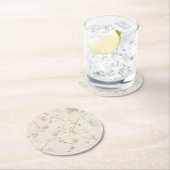 Getrocknete Blume natürliches Kraftpapier Runder Pappuntersetzer (Vor Ort)