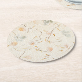 Getrocknete Blume natürliches Kraftpapier Runder Pappuntersetzer