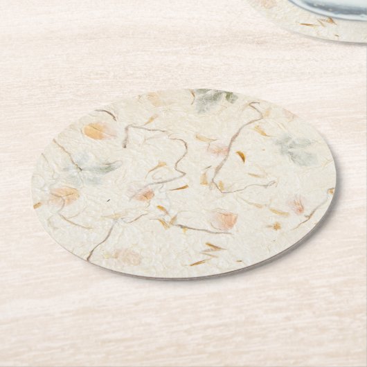 Getrocknete Blume natürliches Kraftpapier Runder Pappuntersetzer (Angewinkelt)