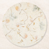 Getrocknete Blume natürliches Kraftpapier Runder Pappuntersetzer (Vorderseite)