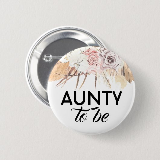 Getrocknete Blume und Blätter Kinderdusche Button (Vorne & Hinten)