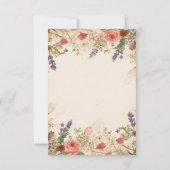 Getrocknete Blume Vintage Spitzenkarte Save the Da Date (Rückseite)