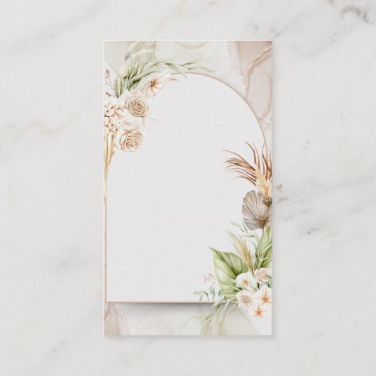 Getrocknete Blumenbogen-Hochzeitseinladung mit Gra Platzkarte (Rückseite)