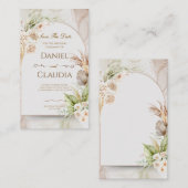 Getrocknete Blumenbogen-Hochzeitseinladung mit Gra Platzkarte (Vorne/Hinten)