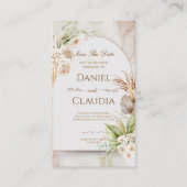 Getrocknete Blumenbogen-Hochzeitseinladung mit Gra Platzkarte (Vorderseite)