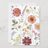 Getrocknete Boho-Wildblumen Geburtstagskind Einladung (Rückseite)