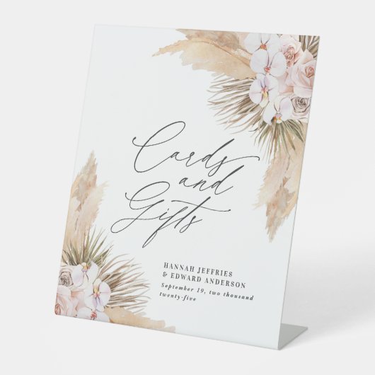 Getrocknete botanische Pampas natürliche botanisch Sockelschild (Vorderseite)