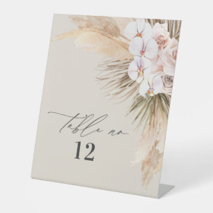 Getrocknete botanische Pampas natürliche botanisch Sockelschild