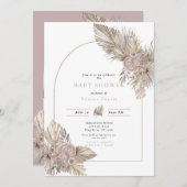 Getrocknete Florals Wüste thematisierte Babydusche Einladung (Vorne/Hinten)