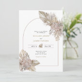 Getrocknete Florals Wüste thematisierte Hochzeit Einladung (Stehend Vorderseite)