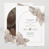 Getrocknete Florals Wüste thematisierte Hochzeit Einladung (Vorne/Hinten)