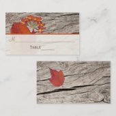 Getrocknete Herbstblätter und Blume Platzkarten (Vorne/Hinten)