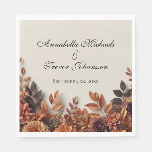 Getrocknete Herbstblumen Florales benutzerdefinier Serviette (Vorderseite)