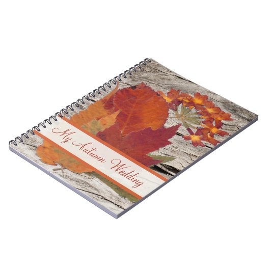 Getrocknete Herbstleeves und Blume-Notebook Notizblock (Linke Seite)