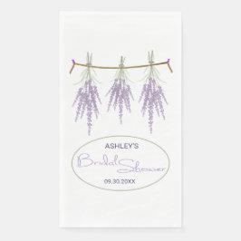 Getrocknete Lavendelpackungen mit Brautparty Serviette