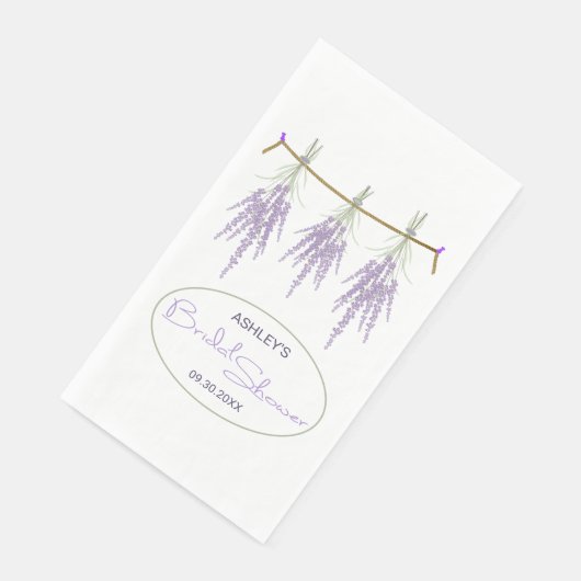 Getrocknete Lavendelpackungen mit Brautparty Serviette (Ecke)