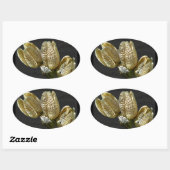 Getrocknete Lily Seed Pods Ovaler Aufkleber (Blatt)