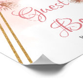 Getrocknete Palm-Blätter Blush Blume Gästebuchsign Poster (Ecke)