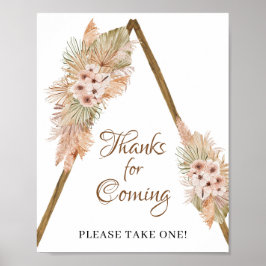 Getrocknete Palm Blätter Pampas Grass Danke für da Poster