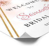 Getrocknete Palm-Blätter Rosa Blume Begrüßungszeic Poster (Ecke)