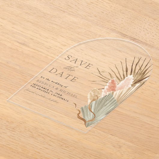 Getrocknete Palm Pampas Taupe Hochzeit Speichern S Acryleinladungen (Ablage )