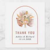 getrocknete Palme, Pampas Gras Danke für Ihre Hoch Weinetikett (Einzelnes Label)