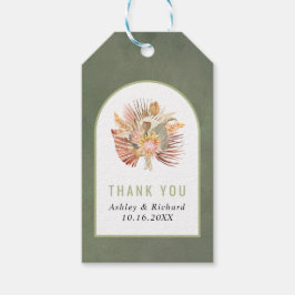 Getrocknete Palme, Pampas Gras Salbei grün Danke H Geschenkanhänger