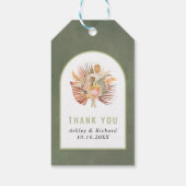 Getrocknete Palme, Pampas Gras Salbei grün Danke H Geschenkanhänger (Rückseite)