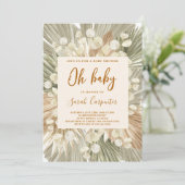 Getrocknete Palmen Lunaria Baby Dusche Einladung (Stehend Vorderseite)