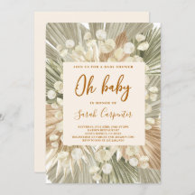 Getrocknete Palmen Lunaria Baby Dusche Einladung