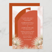 Getrocknete Palmen Schatten der Rosthochzeit Einla Einladung (Vorne/Hinten)