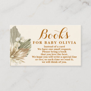 Getrocknete Palms Lunaria Bücher für Baby Request  Begleitkarte