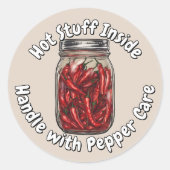 Getrocknete Paprikaschoten Jar Runder Aufkleber (Vorderseite)