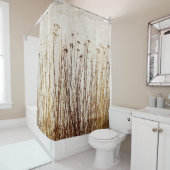Getrocknete Pflanze Primitive Gingham Brown Yellow Duschvorhang (Beispiel)