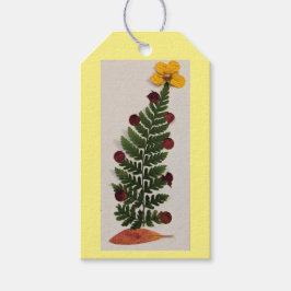 Getrocknete Press-Blume Weihnachtsbaum Geschenk-Ta Geschenkanhänger