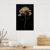 Getrocknete Queen's Lace Blume Dark Academia, Dunk Poster (Küche)
