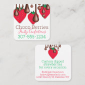 Getrocknete Schokolade Erdbeeren Fruchtkonfektione Quadratische Visitenkarte (Vorne/Hinten)