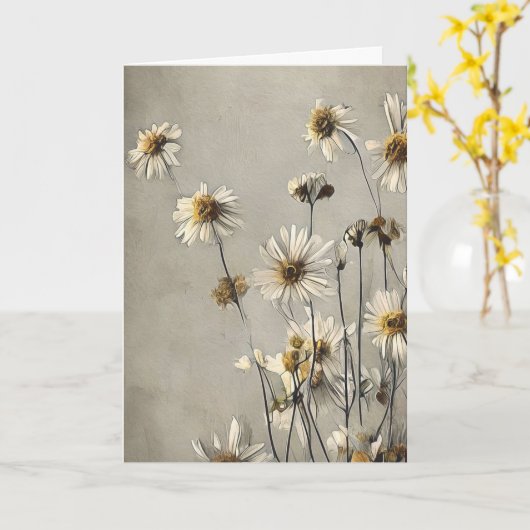 Getrocknete Tageszeitung Karte (Gelbe Blume)